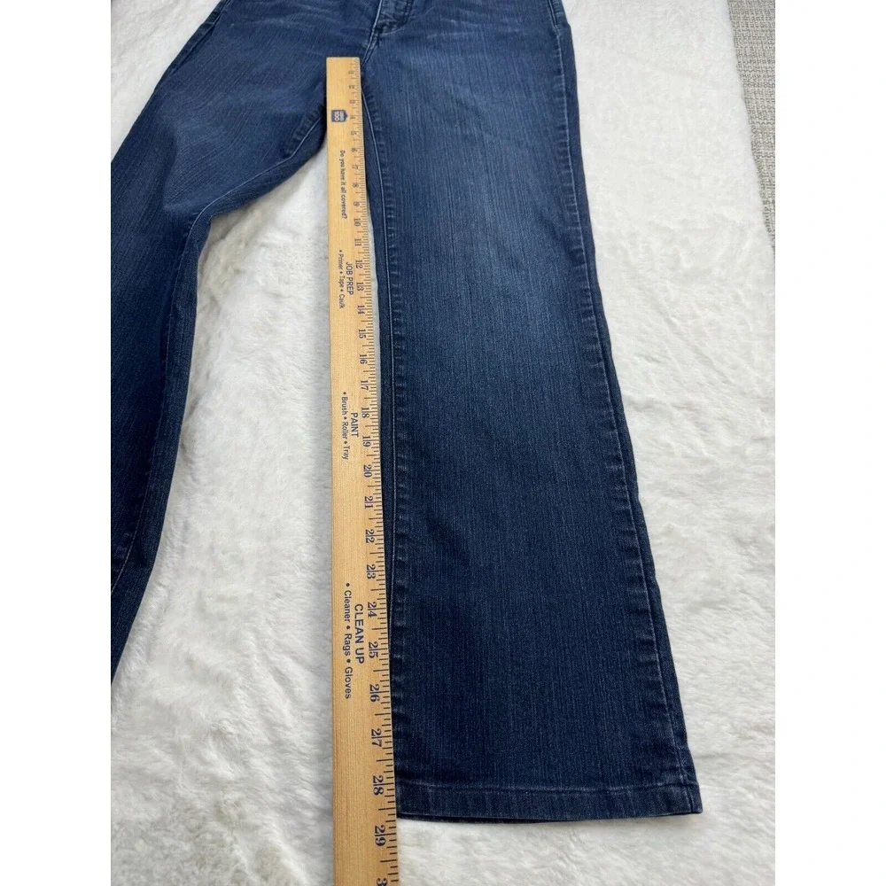 NYDJ Blue Straight Leg Jeans with Embroidered Pockets - Picture 10 of 16